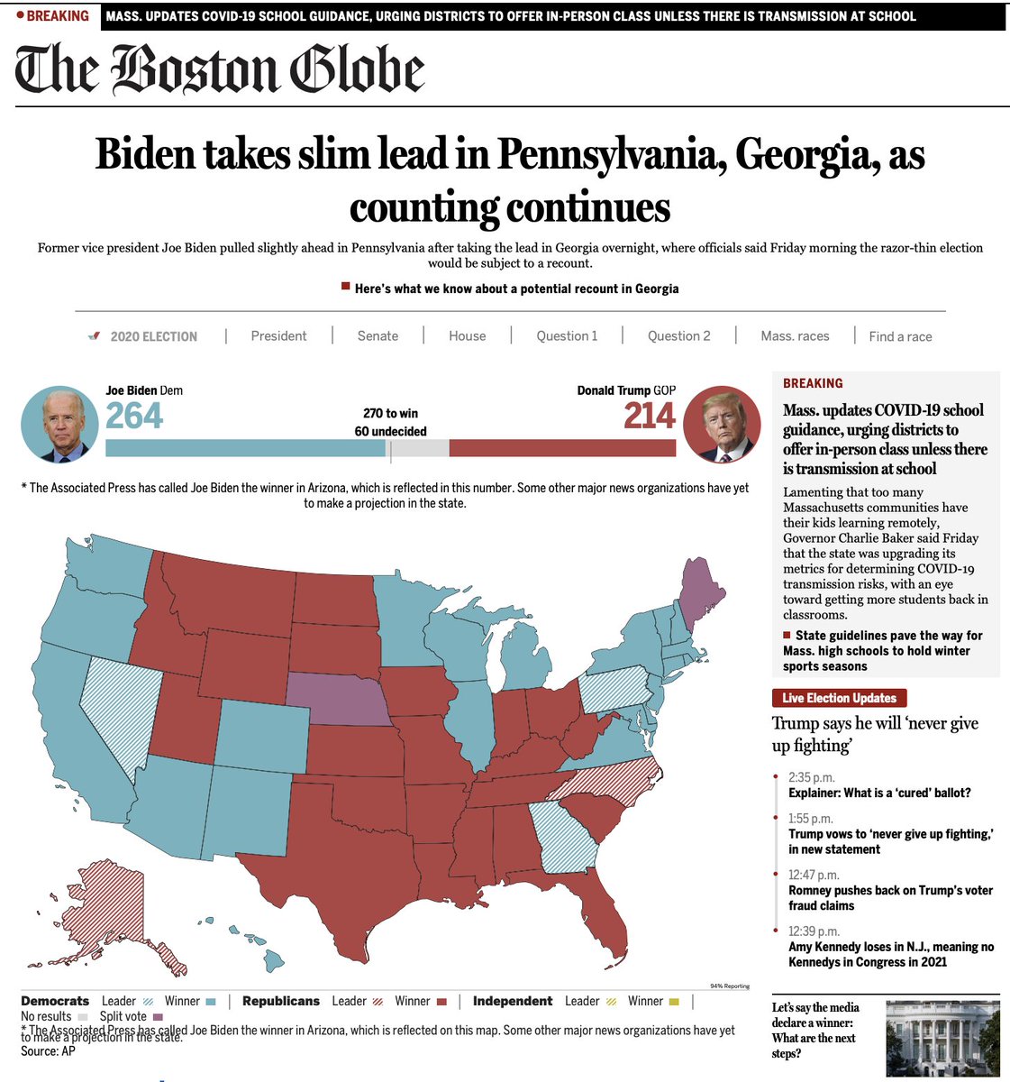 amyhannah's tweet photo. Has anyone else noticed that @BostonGlobe is using Fenway colors for their election map? #boston #fenway https://t.co/SV3gOKdS2i