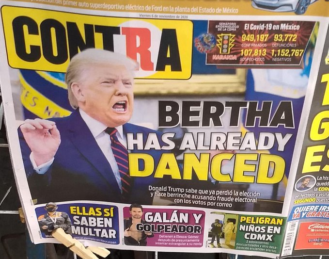 Yosoyeldiablo's tweet photo. Y el premio a mejor diseño editorial del año es para:

"Bertha has already danced"
#BidenPresident https://t.co/cPLoSThwpb