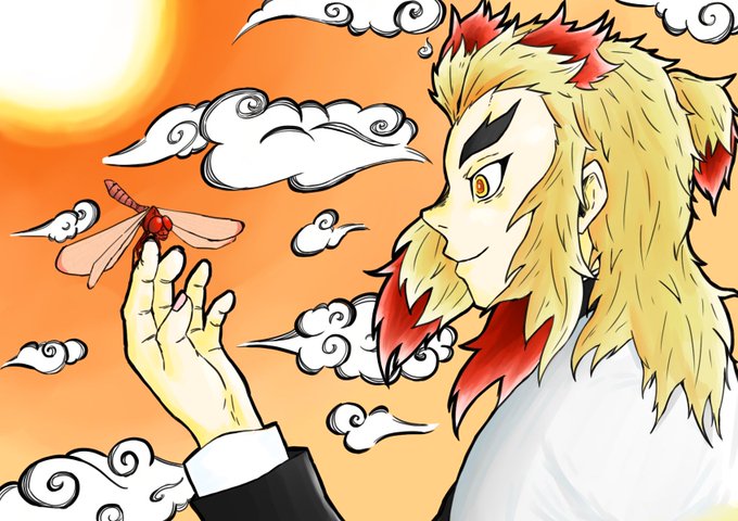 黒さんがTwitterに投稿した煉獄杏寿郎(鬼滅の刃)のイラスト。