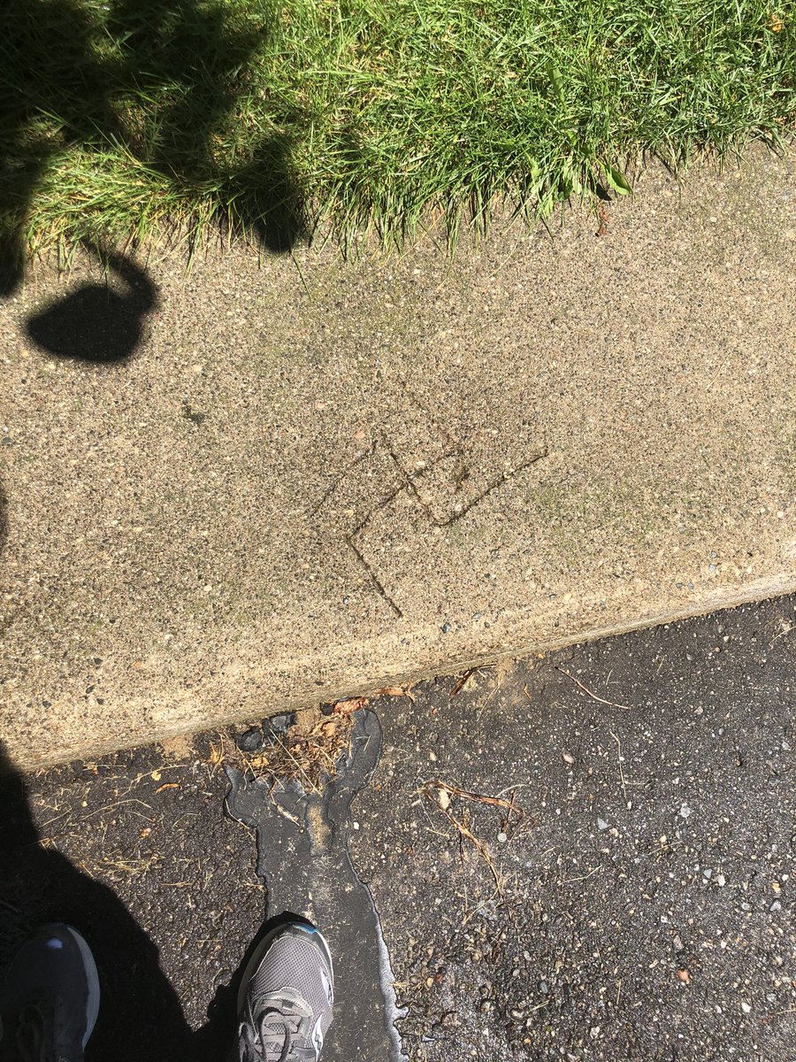 JonHouserComedy's tweet photo. Hey @Edwardroseapts I’ve notified management 3 TIMES asking to have maintenance remove this offensive symbol next time they do routine concrete replacement. You replaced numerous portions of sidewalk 2 days ago, and didn’t touch this. I guess you’re proud of it then? https://t.co/5Io2LY2cSH