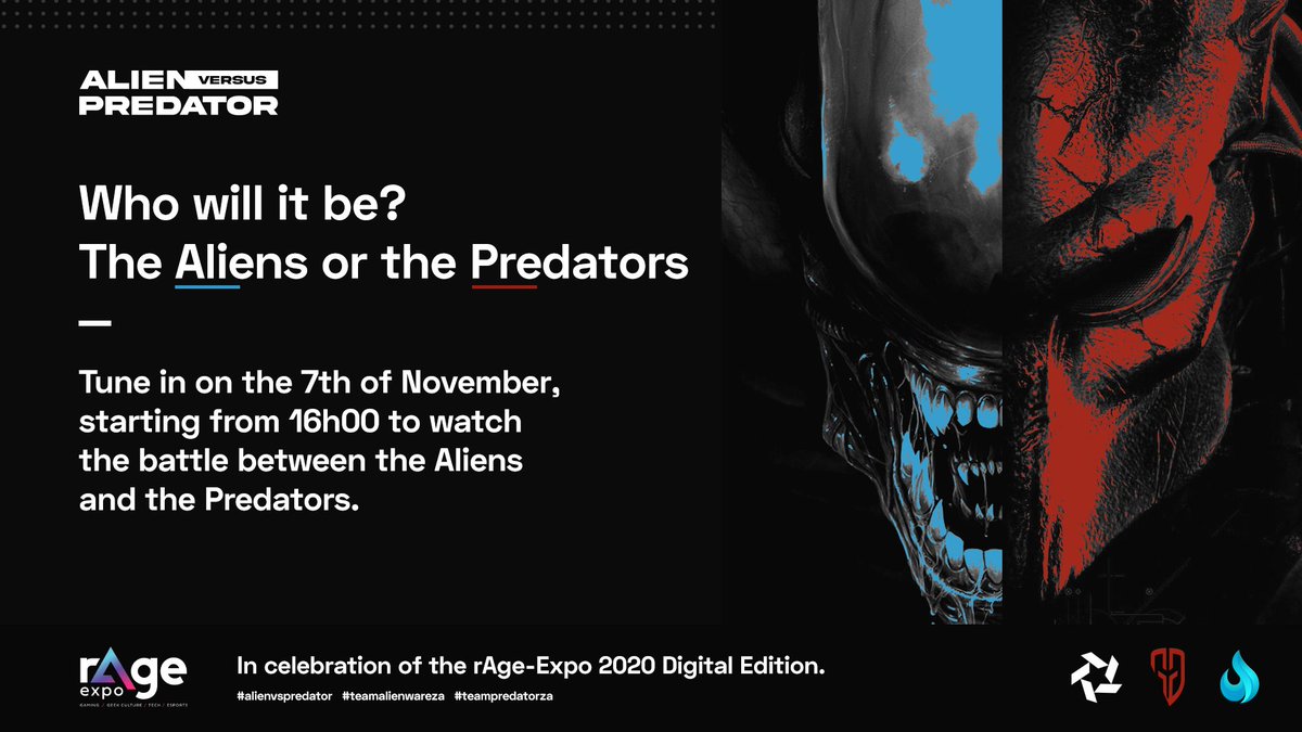 bravadogaming's tweet photo. At 16h00 we'll be going live with the #alienvspredatorza show-match against @GoliathGamingZA and @dnmkgg in a variety of #CSGO matches for the @rAgeExpo

Streams: ✅ https://t.co/aFKGTahM7e

Let's go #teamalienwareza
#bringthebravado | @DellTechZA | @Alienware | @IntelGaming https://t.co/sATjmXV5Uq