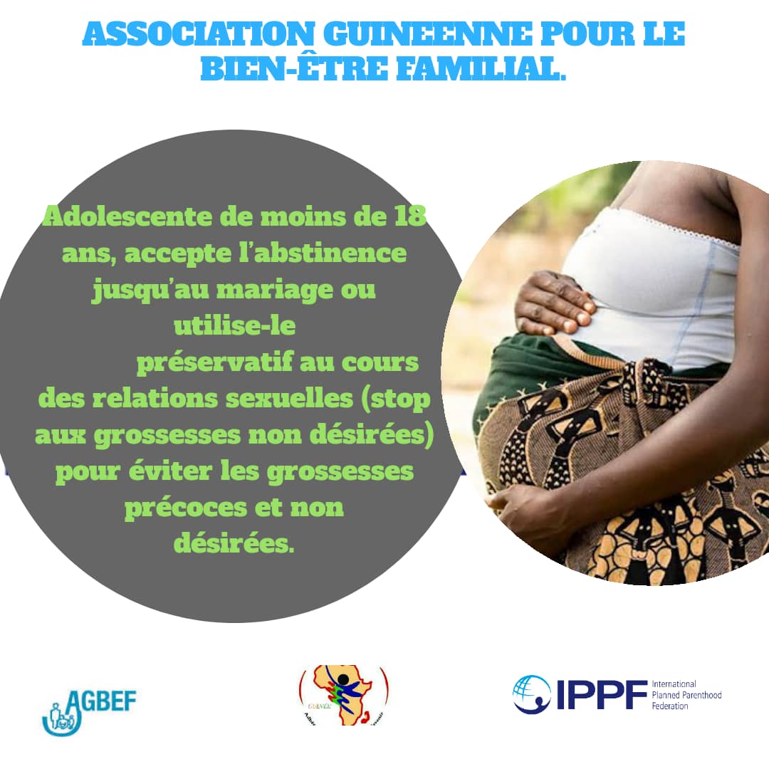 HGuemou's tweet photo. Adolescente de moins de 18 ans accepte l'abstinence jusqu'au mariage ou utilise-le préservatif au cours des rapports sexuelles stop aux grossesses non désirées pour éviter les grossesses précoces non désirées.
#AGBEF 
#IPPF
#MAJ https://t.co/4NsqjYb4d1