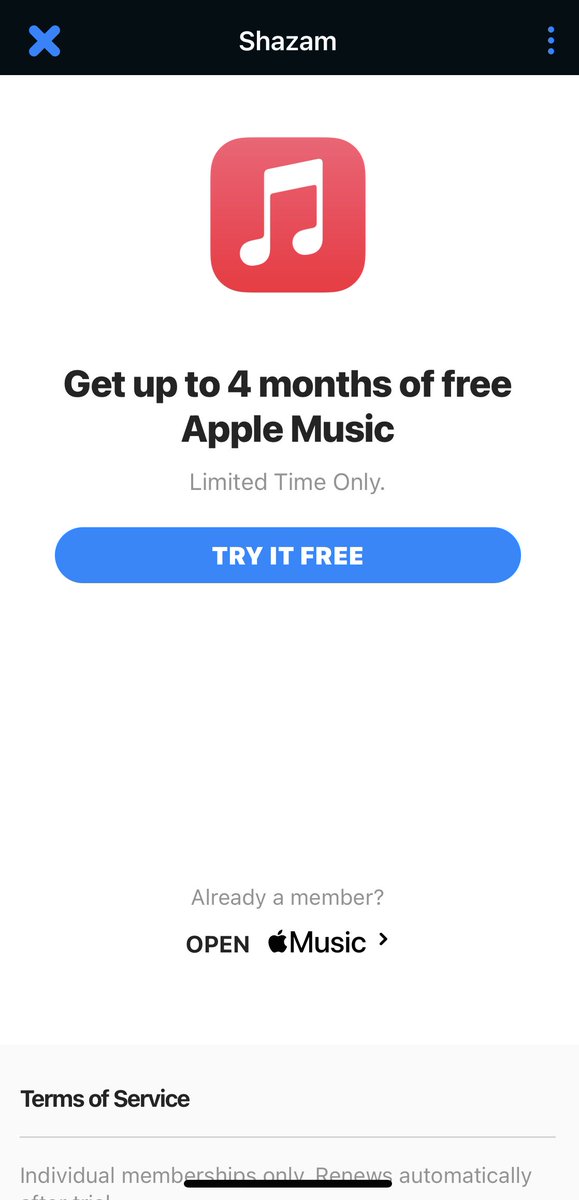 You can get a 4-Month Free Apple Music Trial through Shazam!!New AM members = 4months!Existing Users= 1Month!(I already used my free AM trial and I got 4-months free during MOTS7 cb through shazam...so this is a new deal!) @BTS_twt  #BTS_BE  #BE  #LifeGoesOn  @BorahaeFunds