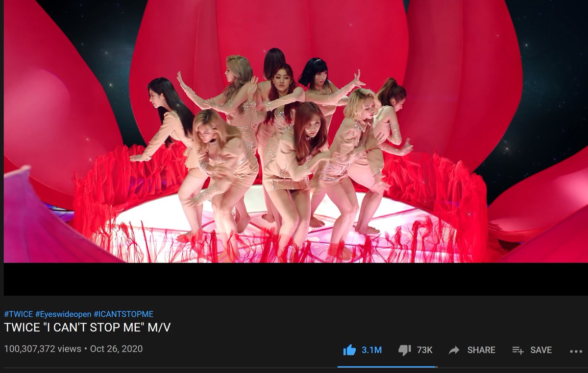 Misa ᴗ I Can T Stop Me Has Reached 100 Million Views On Youtube It S Twice S 15th Mv Over 100 Million Views And The Fastest To Reach This Mark T Co Y57bijd1wi
