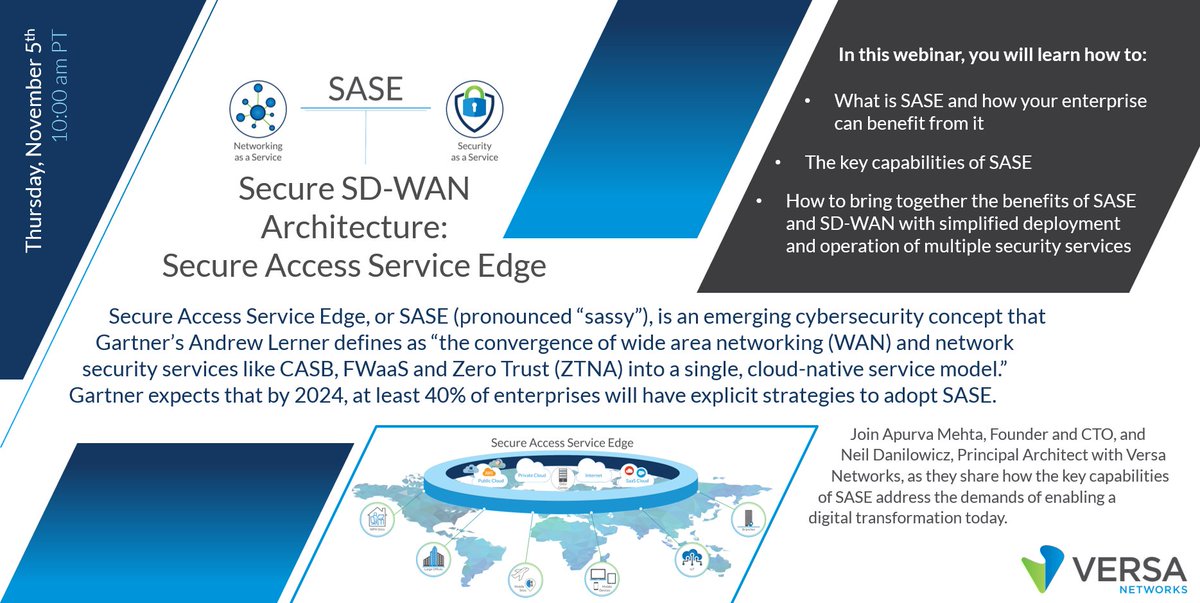 versanetworks's tweet photo. #webinar 

Did you miss yesterday's incredible #SASE webinar? No worries! You can still catch it on-demand!

Secure SD-WAN Architecture: Secure Access Service Edge (SASE) https://t.co/HtkUwjrEfL https://t.co/42Do409r9F