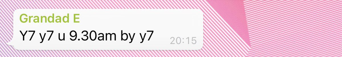 perryontoast's tweet photo. My grandad isn’t 100% sure about how to use his phone, doesn’t really contribute to the family group chat but sometimes provides inputs like this with absolutely no explanation or follow up and I love it https://t.co/xnEuATWn0t