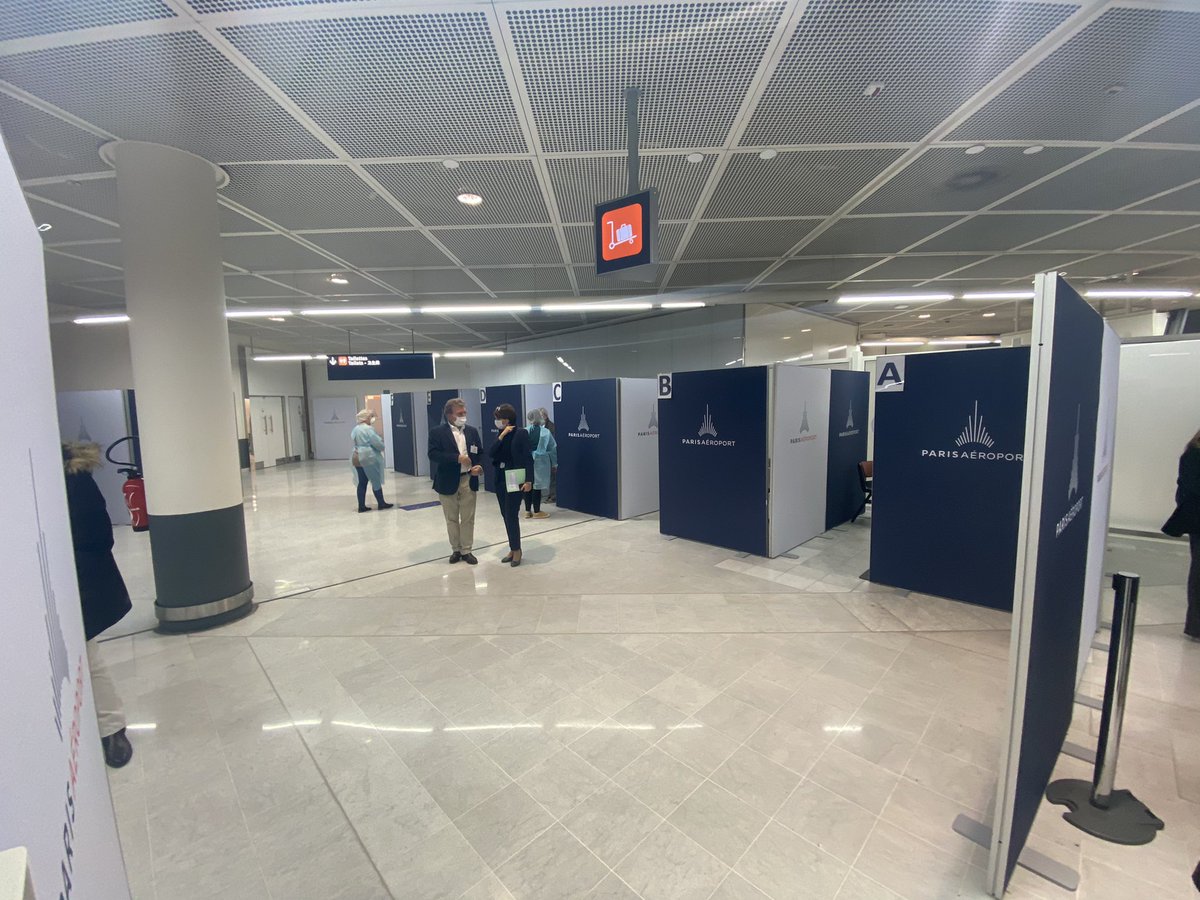 Le nveau centre de dépistage #Covid19 à #Orly est opérationnel. Inauguré en présence de <a href="/Djebbari_JB/">Jean-Baptiste Djebbari</a> <a href="/JBLemoyne/">Jean-Baptiste Lemoyne</a> et le personnel <a href="/ParisAeroport/">Paris Aéroport</a> &amp; #Cerballiance, il y est possible d’effectuer 1 test antigénique ou PCR avant de voyager.
Un centre sera proposé à #CDG la semaine pro.