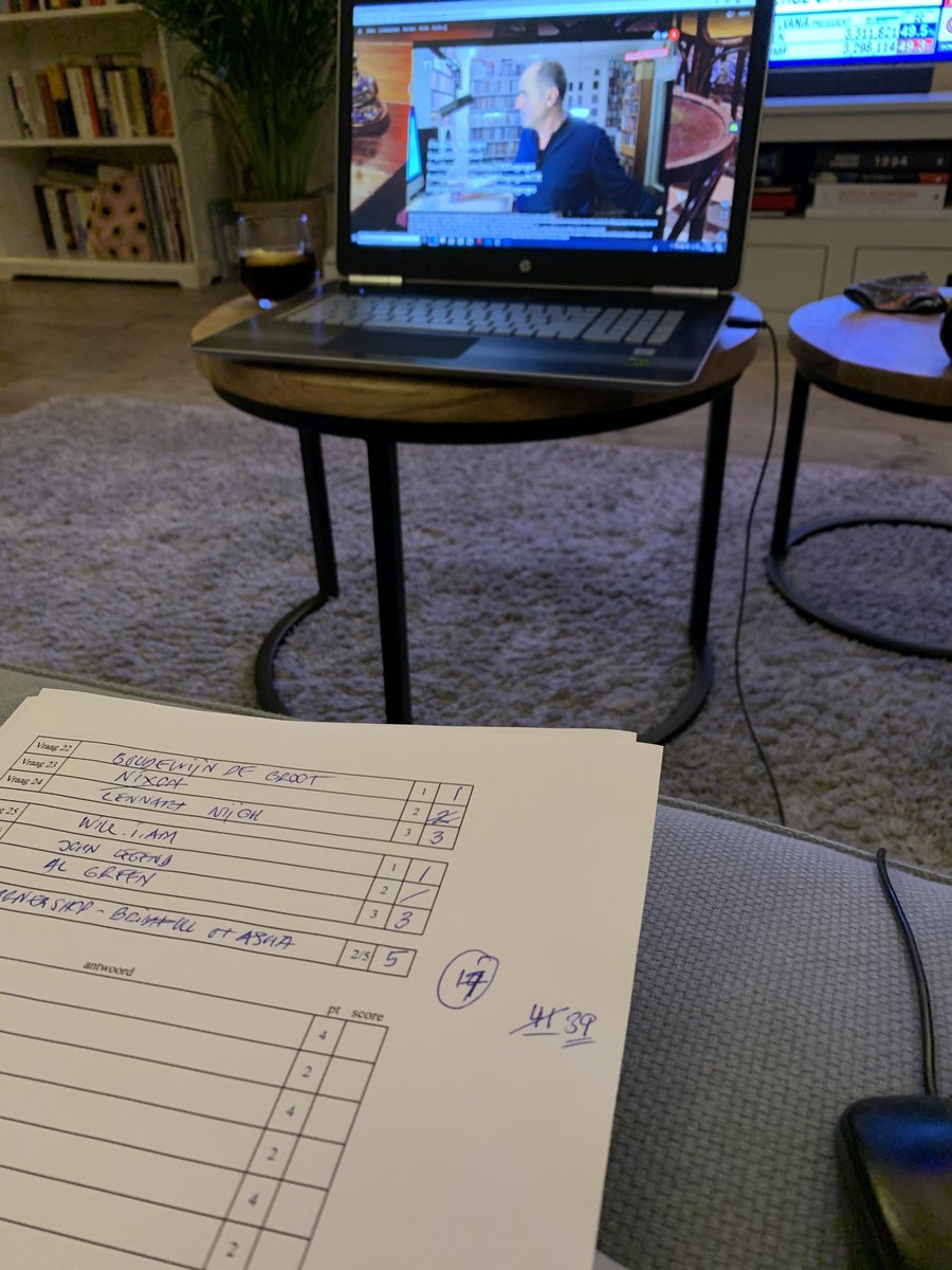 ienemaxio's tweet image. #top2000 Lekker quizzzzen.... ⁦@LeoBlokhuis⁩ ..... 39 puntjes tot nu toe bij team H.