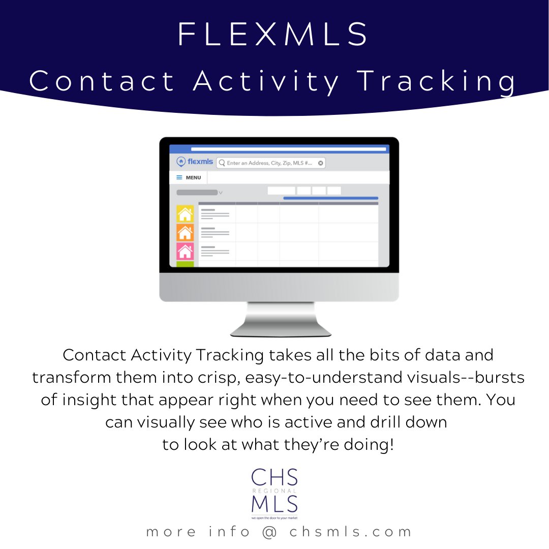 CHS_MLS's tweet photo. Keeping track of  what your prospects and clients are doing and showing up at the right time with the right message can be a lot to stay on top of. Our MLS partner FlexMLS by FBS does the heavy lifting for you with Contact Activity Tracking. 
Learn more https://t.co/mJJuuJn38N https://t.co/lbHWyRbwfv