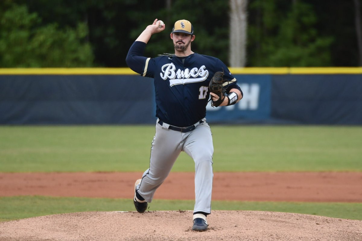 aaronfitt's tweet photo. Lots of scouting heat here at @CSUBucsBaseball to see RJ Petit, an enormous 6-foot-8, 286-pound RHP who generated serious buzz in  @CPLBaseball this summer. He got himself on the fall #HeatSheet in the first, sitting 93-95 with minimal effort, higher spin rate up to 2400 range. https://t.co/MxYEjavltq
