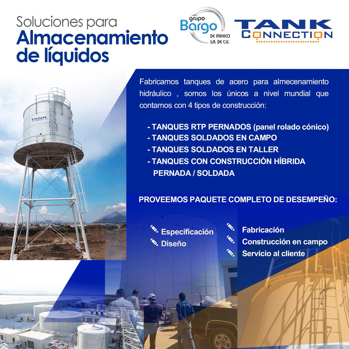 grupo_bargo's tweet photo. Únicos a nivel mundial con cuatro tipos de construcción en tanques de acero para almacenamiento hidráulico¡¡¡¡
#Tanques #tanquesdeagua #tankconnection #grupobargo #fabricaciondetanques #tanquesdeacero #hidraulico #construcciondetanques https://t.co/lFIryPp7a6