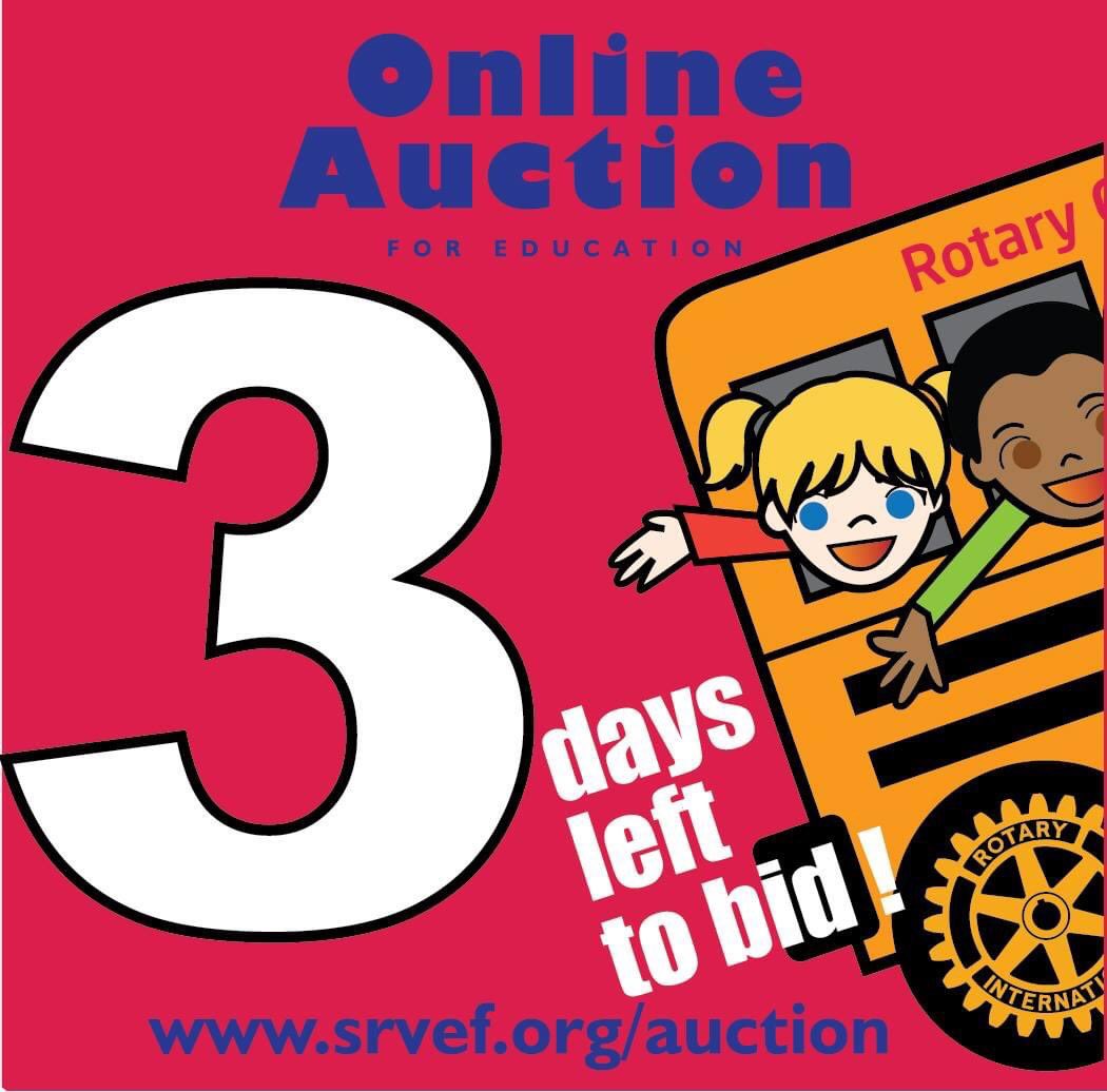 SRVEForg's tweet photo. ⭐Only 3️⃣ days left to bid in the #auctionforeducation ⭐ Go to https://t.co/CfQFTBEWAc to get in on the action! ✔️👍@SanRamonRotary
#community #education #auction #giveback #holidayshopping
#threemoredays #timeisrunningout
#SRVEF #SupportSRVUSD 🌳
@SRVUSD1 https://t.co/suxa96PmTg