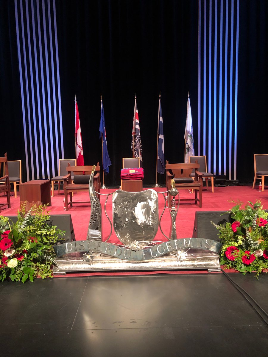 MacEwanU's tweet photo. The stage is all set for Dr. Trimbee's installation as MacEwan University's sixth president and vice-chancellor. Will you be tuning into the livestream? Starting soon! https://t.co/IWYPOCJ5wW #MacEwan #MacEwanU #PresidentInstallation https://t.co/r8RmBW5ZLA