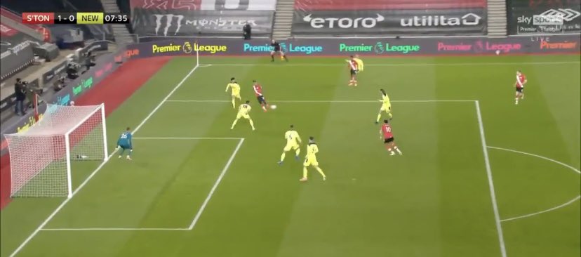Inthetechnical1's tweet photo. Always ask why so many teams who play a back 3 concede goals like this!
For me 3 CB’s = lazy defending with expectations that someone else will do it!
Counter argument- could be easier tor build up play?
Adams does well with finish!
#backthree #SOUNEW @SouthamptonFC @NUFC https://t.co/kIIipn6moZ