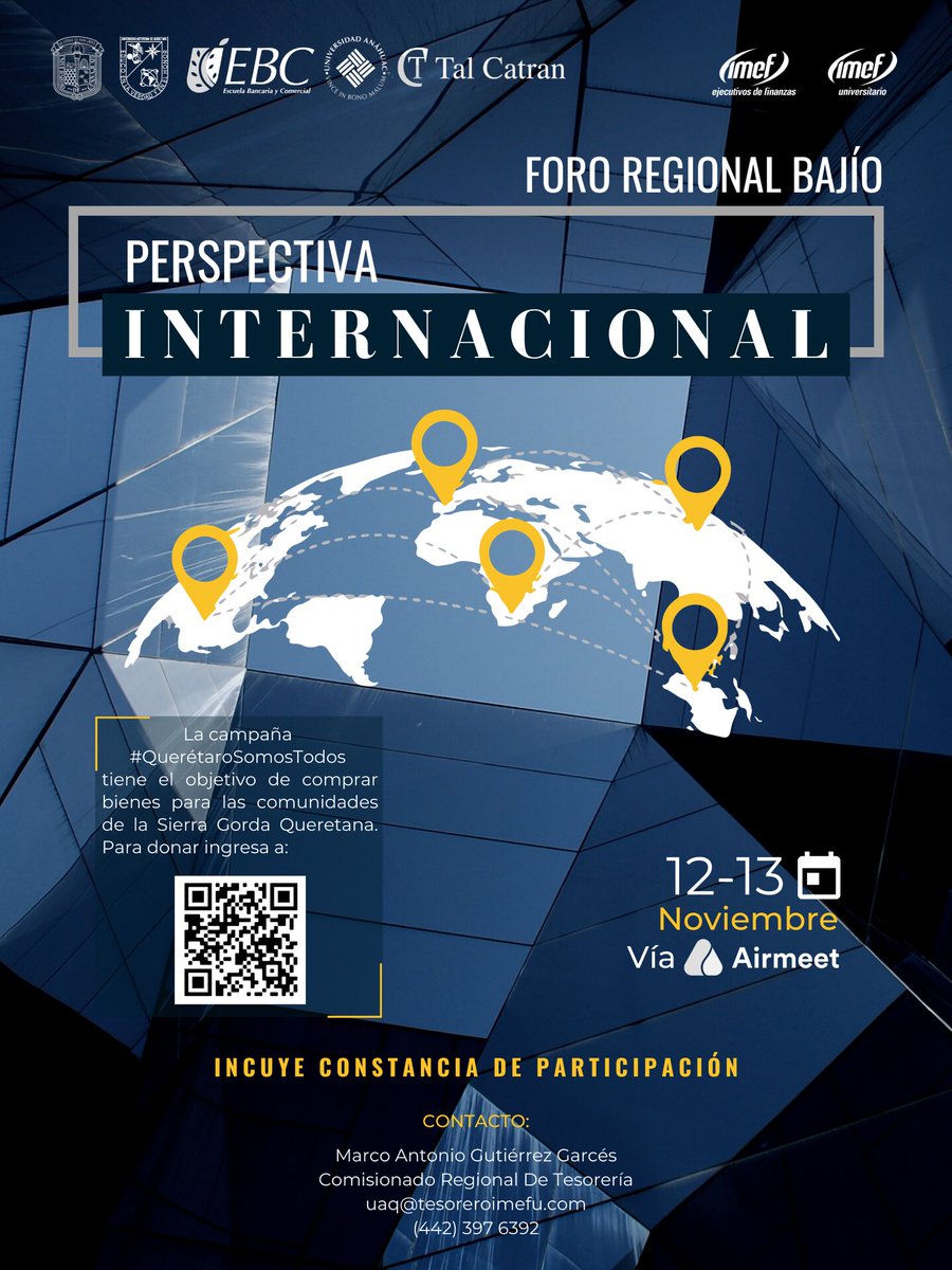DerexDR's tweet photo. Extendemos invitación al #ForoRegionalBajío: #PerspectivaInternacional. #InternationalView
Con la participación de
@AuroraGLP
, Directora General de #Derex con el tema: "Visión Estratégica de una CEO"
Regístrate hoy mismo.
https://t.co/wQieNjIEJO https://t.co/4ThTS51kWW