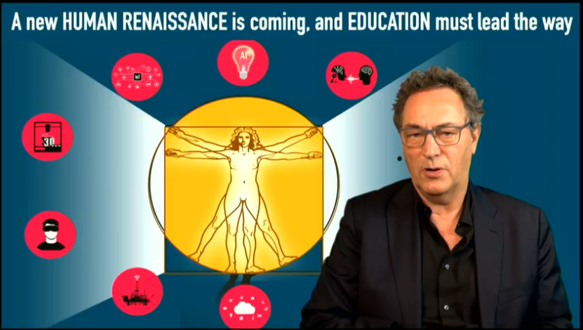 UrsHauenstein's tweet photo. Gerd Leonhard, leading futurist, incredible impulses to the Bern FUTURE TALK hybrid conference from Worlddidac, STEAM Edu, Green Edu, AI. Congratulations!
#futuretalk2020 #worlddidac #stem #steam #green #ai #education #future https://t.co/xJVXi72psN