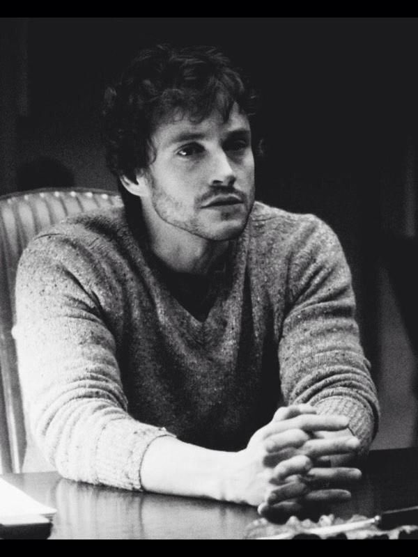 black and white soft will graham hugh in a sweater. i want to protect even tho he doesn’t need me too.