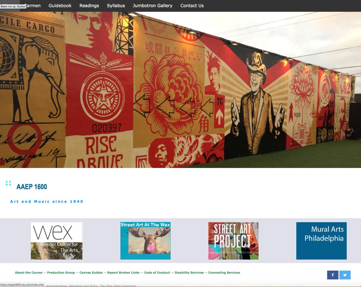 aaep1600's tweet photo. Shepard Fairey's mural for the Wynwood Walls, visible from 2nd Avenue, Wynwood, Miami. Now on the Jumbotron. #streetArt #aaepOhioState #OER @claytonfunk  https://t.co/TPxKsmaVcO https://t.co/SyYkAzzn8x