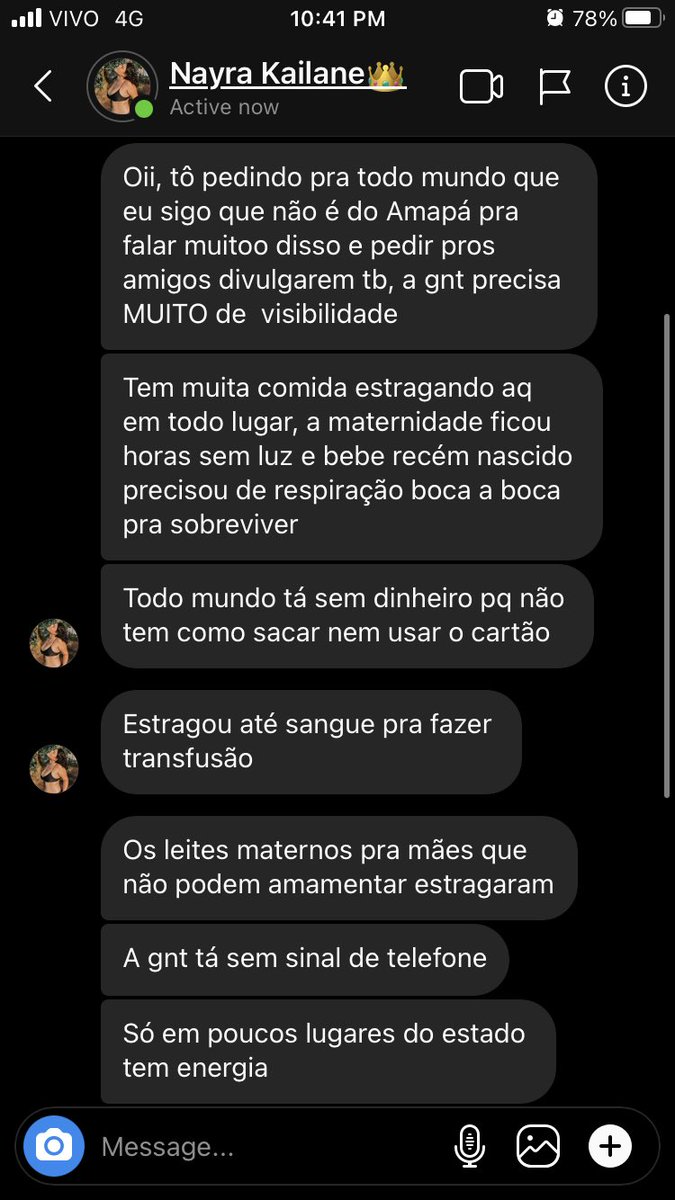 napoli_______'s tweet photo. Gente, uma menina do Amapá me mandou essa mensagem e pediu pra divulgar O NIVEL do que ta acontecendo lá
Eu to sem chão, não sei o que fazer, como ajudar mas isso precisa chegar no máximo de pessoas possível. https://t.co/2ObWM6HTD5