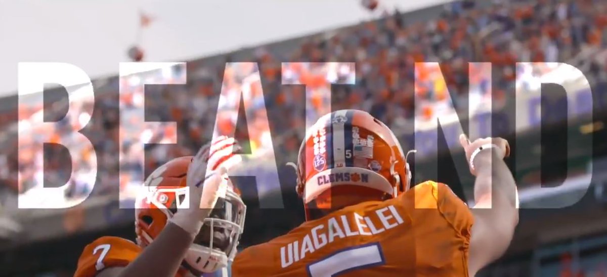 ClemsonTigerNet's tweet photo. Official Clemson-Notre Dame hype video: Next Man Up https://t.co/4IdDBMyA5y https://t.co/OjoEfTIrKo