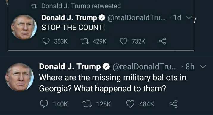 celeths's tweet photo. Schrodinger's Election: the remaining votes are fraudulent and must be tossed where the Republicans are leading, and the remaining votes are missing and must be found where the Democrats are leading. https://t.co/9AmNMlLMxJ