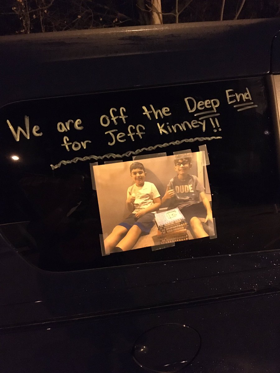 MightyMathLady's tweet photo. @wimpykid Thank you Jeff Kinney for making my boys’ night! https://t.co/g24ytgsHft