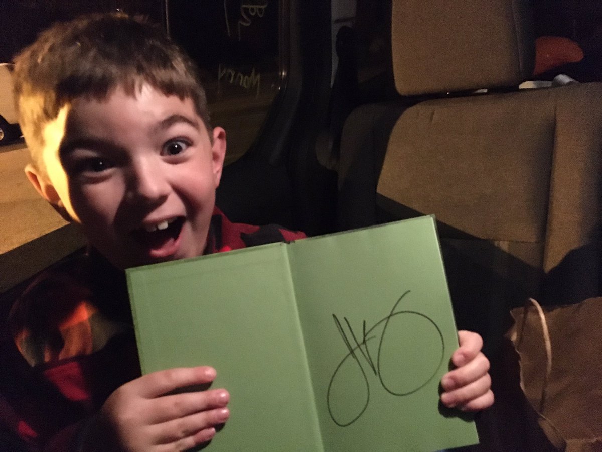 MightyMathLady's tweet photo. @wimpykid Thank you Jeff Kinney for making my boys’ night! https://t.co/g24ytgsHft