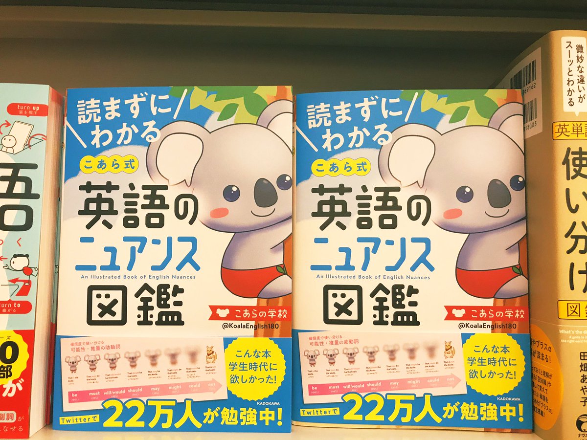 ট ইট র 丸善丸の内本店 ３階語学書 Kadokawa 読まずにわかるこあら式英語のニュアンス図鑑 Shopとstore Houseとhomeの違いなど英語学習者が最初に戸惑う英語のニュアンス その違いを可愛いイラストで表現しているので分かりやすく 英語に苦手意識が