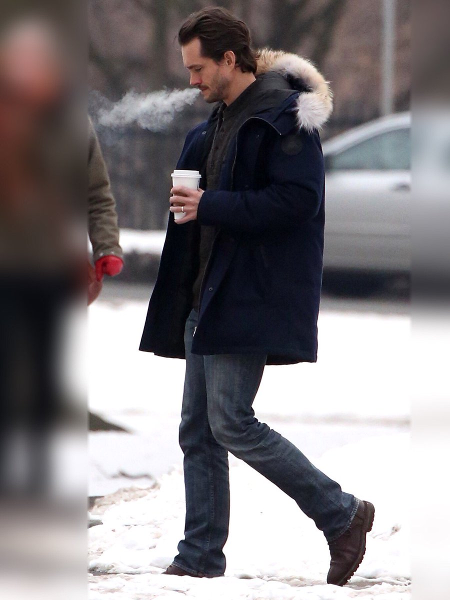 sexy casual. the coffee. the cigarette. the warm coat. this is boyfriend material. i love him.