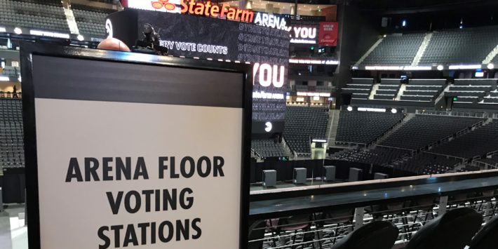 Arenas and stadiums home to professional sports teams around the United States are being utilized as polling stations for American citizens. This incredibly unique time provides teams and leagues with the opportunity to play a tremendous part in this year’s voting process.