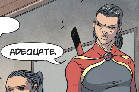 So anyway, here's to Cassandra "Captain Marvel Jr" Cain.We don't know how long she'll last what with Trigon coming to destroy the world, but we can be fairly certain that somewhere there is a mother looking down (or more likely up) at her... and saying: