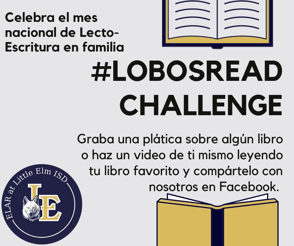 walker_leisd's tweet photo. November is National Literacy Month - let's celebrate with the #LobosRead Challenge! Record a book talk or a video of you reading your favorite book and share it with us on Facebook! We would like students, teachers, and leaders to join the challenge! https://t.co/6XDooYCMAZ