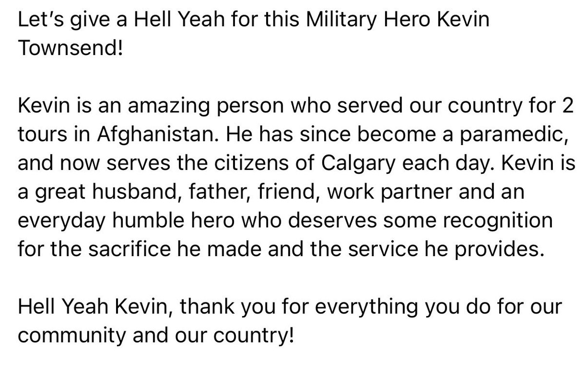 CJAY92's tweet photo. Let’s give a Hell Yeah for this Military Hero Kevin Townsend!
Nominate a military hero in #YYC by texting ‘Hero’ to 92-92-92 and we’ll shop up with a lawn sign and a gift from our good pals at @Trolley_5 !
- @jessemodz and @JDfromCJAY #CJAY92 #JesseAndJD #HellYeahForHeroes https://t.co/zIREEb0h60