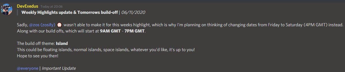 bloxygon's tweet photo. UPDATE: We'll now by switching our weekly highlights to Saturday, 4PM GMT.
We also have a build-off starting at 9AM GMT - 7PM GMT!

More info below: https://t.co/AabChFYo4R