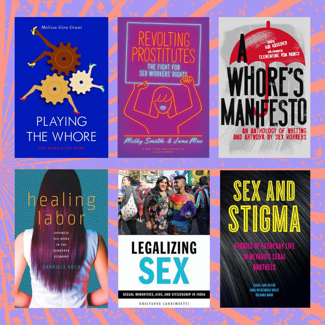 bluestockings's tweet photo. It’s not the easiest to find good (and in print) books on #SexWork. But we always do our best to have ya covered!📕👠☂️These reads are ALL available right now at https://t.co/l8BRjgrzXn #feministbookstore #sexworkerpowered https://t.co/p0YB24kpdJ