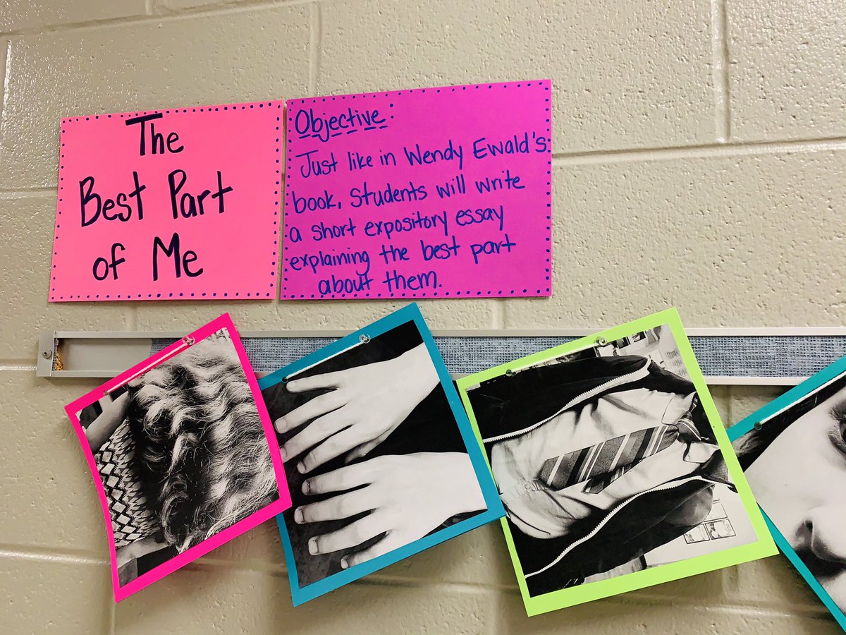 Christner_SWE's tweet photo. Started expository writing this week recreating the book “The Best Part of Me”. Students wrote a short essay explaining the best part about them 💙 @HumbleISD_SWE https://t.co/glEVQzrD5K