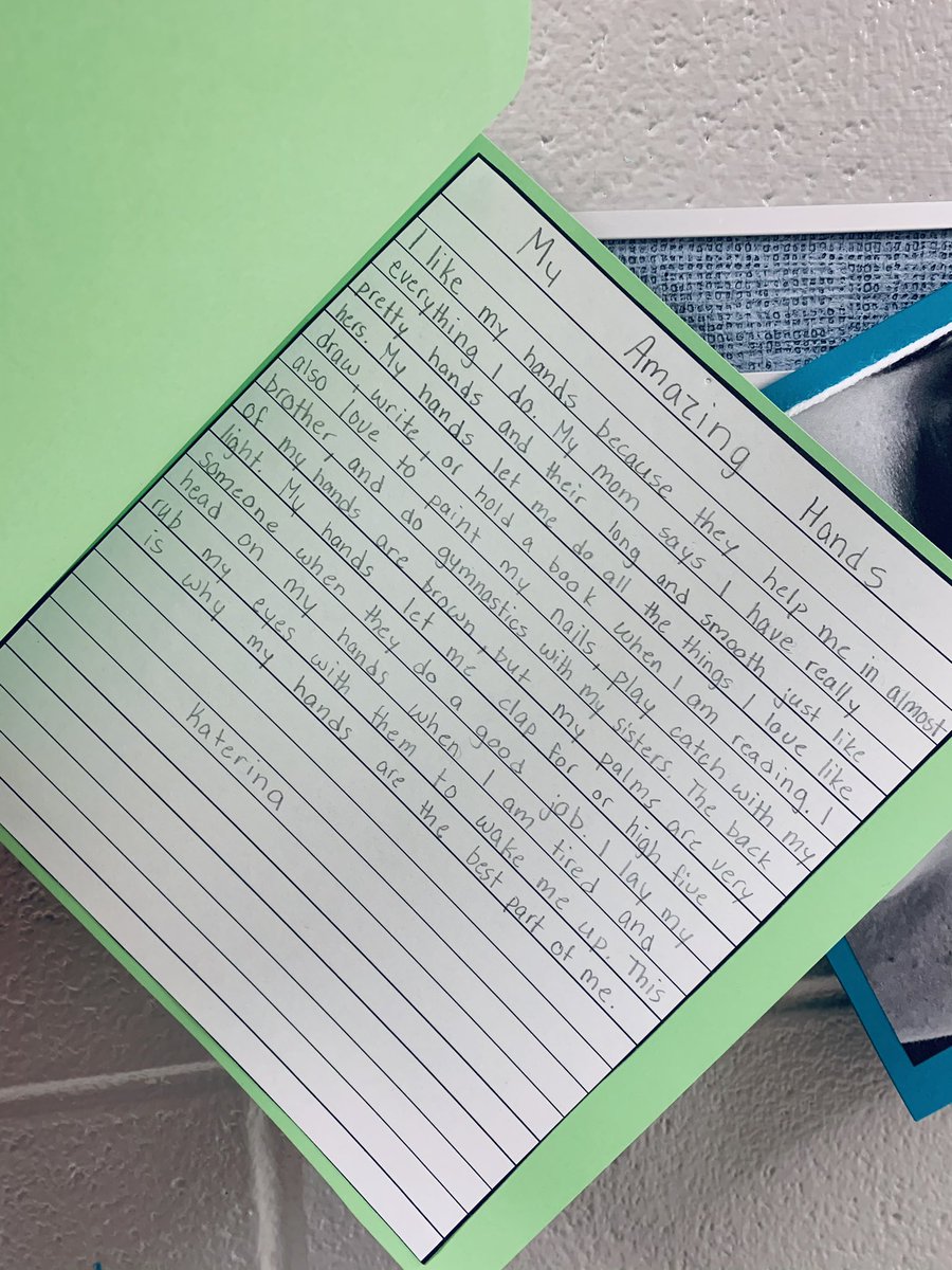Christner_SWE's tweet photo. Started expository writing this week recreating the book “The Best Part of Me”. Students wrote a short essay explaining the best part about them 💙 @HumbleISD_SWE https://t.co/glEVQzrD5K