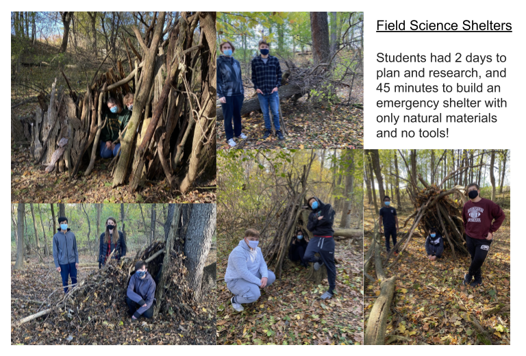 ParchmentSchool's tweet photo. Our PHS field science classes have been outside a lot this trimester!
Last week, students had 2 days to plan and research, then were given 45 minutes to build an emergency shelter with only natural materials and no tools. Nice survival skills, Panthers!  #weareparchment https://t.co/3O1r1GPK4K