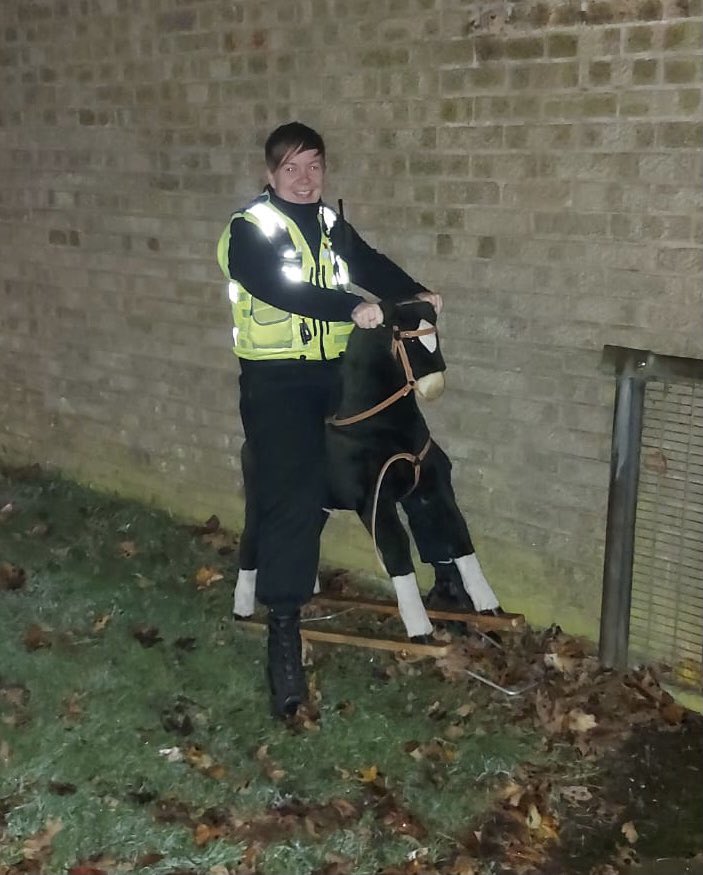 SgtJamesMain's tweet photo. PCSO Brown leaves our fold next week to join as a PC - but has been ‘horsing’ around as the shift ends tonight and trying her hand at the mounted 🐴 section. https://t.co/qAfgpud9HG