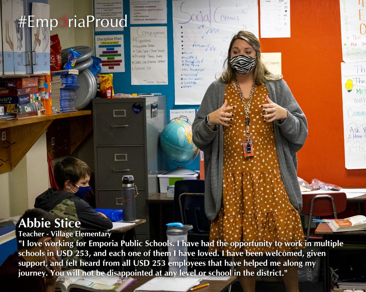 Faces of Emporia Public Schools
Abbie Stice
Teacher - Village Elementary 

#FriendsOfUSD253
#EmporiaProud
#FacesOfEmporiaSchools