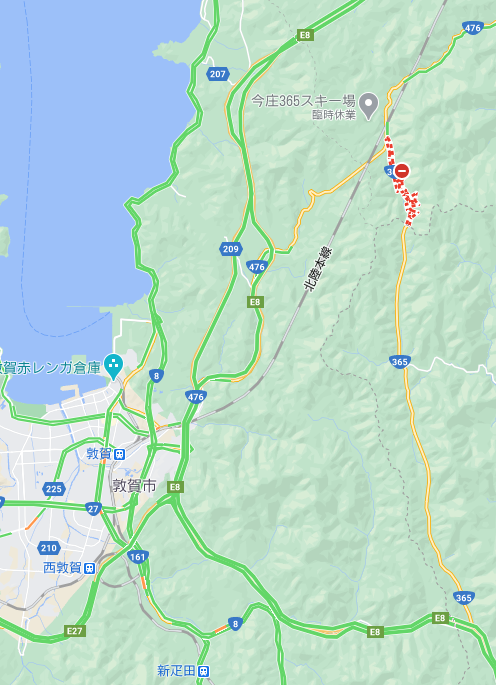 国道365号 通行止