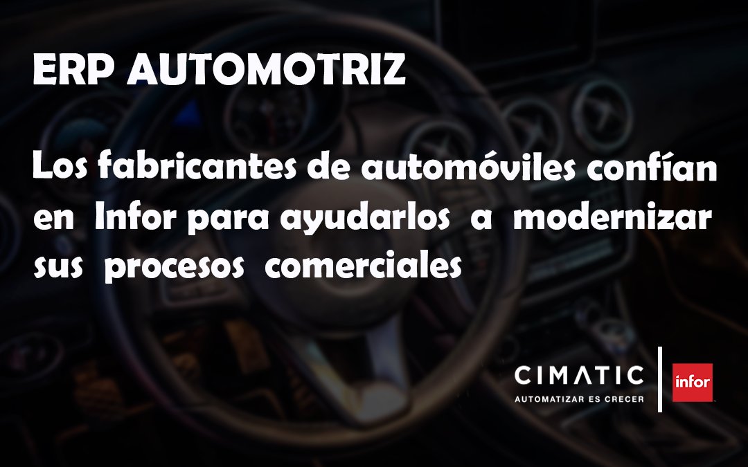 cimatic's tweet photo. Con ERP Automotriz de Infor, facilitarás la productividad, planificación y producción, mejorarás la calidad de tus productos al tiempo que reduces costos.

https://t.co/TCw7qUmMtb

#erpsoftware @infor #cimatic #inventario #procesos #control #flujo #proyectos  #cadenadesuministro https://t.co/XvbrNfhvXd