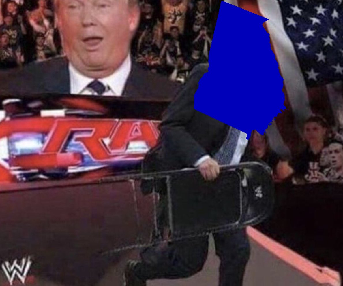 maddi_romeo's tweet photo. Every news outlet: All eyes are on Pennsylvania and Nevada as- what’s this? 

IT’S GEORGIA WITH THE STEEL CHAIR https://t.co/2JhALUhthm