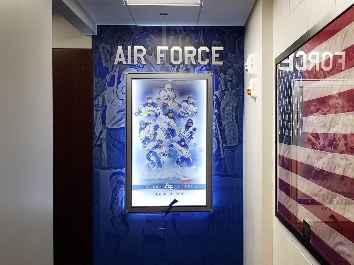 KJ_Branding's tweet image. We are proud to display the new work we did for the US Air Force Academy Hockey team. Custom lighted logos, award plaques, wall murals, mounted lettering &amp;amp; more. Our team in Buffalo, MN designed, created &amp;amp; installed everything.  Just phase 1, more to come!

#LetsFlyHigh

@AF_HKY