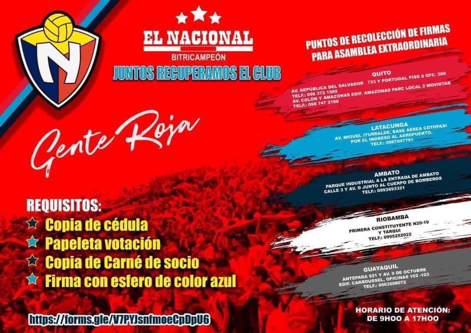 Drwandradee's tweet photo. ASAMBLEA||Amigos socios/as de nada sirve lamentarnos, si no hacemos algo efectivo, apegado al Estatuto y a la Ley para cambiar las cosas en nuestro Club El Nacional. 
Socios activos (militares y civiles) acérquense a firmar el pedido de Asamblea Extraordinaria y #FueraVallecilla https://t.co/afcFtn83vJ