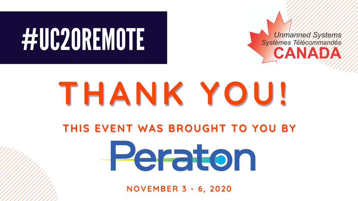 aerial_canada's tweet photo. That’s a wrap on #UC20Remote! Thanks to our speakers & sponsors, including Platinum Sponsor @PeratonCorp. Thanks to our participants who joined us from all over the globe. We look forward to seeing you at UC21Calgary!
Read our day 4 recap: https://t.co/3hMtp6hdeG https://t.co/32qNylSFvK