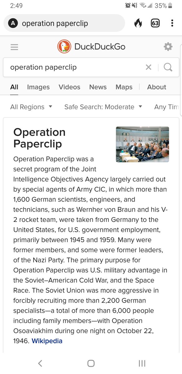 Speaking of the NazisRight before Operation Highjump (1946), in 1945 after end of WW2 they had Operation PaperclipWhere The U.S and Russia divided more than 1600 German scientists, engineers, techniciansOne of them was Wernher Von Braun....who became head engineer at NASA