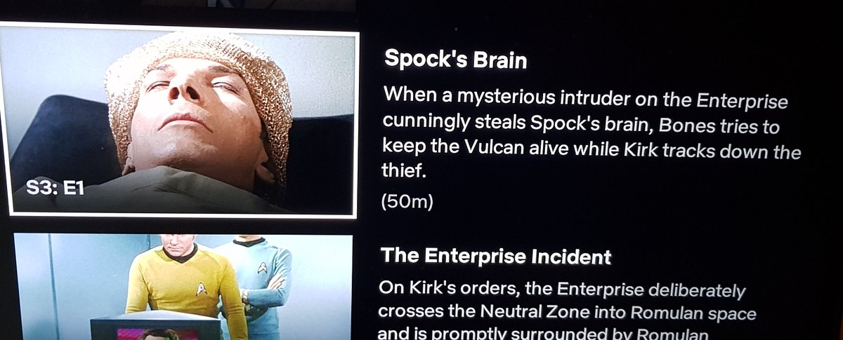 It's Friday nightEveryone else is asleepLockdown is still in effectSo, as a neuroscientist, I'm going to watch the classic Star Trek episode 'Spock's Brain', widely regarded as one of the worst ever, and tweet my findingsHere goes #StarTrek  #SpocksBrain  #SciComm