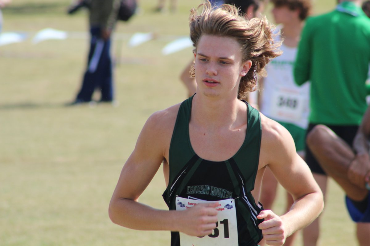 pvaupel's tweet photo. Congratulations on a strong finish: Mustangs Seniors Ethan Lindler and Riley Kerstine! @ State XC Championships, Carrollton. @KMHSathletics @KMHS_TnF @KMHS_GA @rileykerstine #seniors21 #KMHSXC https://t.co/GtMy2ogWod