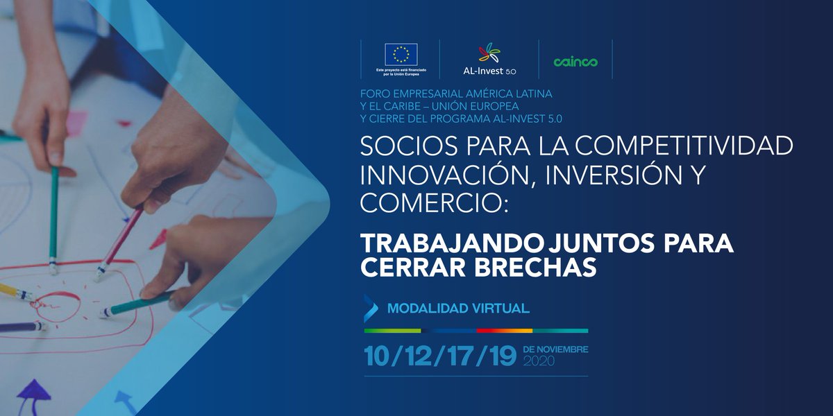 UEenElSalvador's tweet photo. El Programa de la #UE 🇪🇺 @AL_invest5 se encuentra en fase de finalización!🙌

Por ello, los próximos días 10, 12, 17 y 19 de noviembre 📆 se realizará el cierre virtual. Este evento permitirá mostrar el impacto en más de 49,000 #mipymes de toda LATAM. 👩👨
https://t.co/u4CdAftzNG https://t.co/ffjVKB6vsH